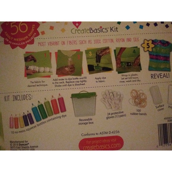 Tie-Dye Block Party Kit Tub - 137 Pieces! New! Mega Value Creates up 56 Shirts - Picture 6 of 6